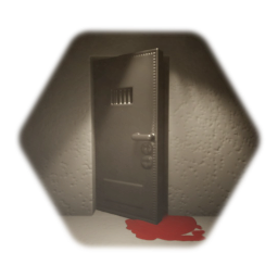Prison door with blood stain