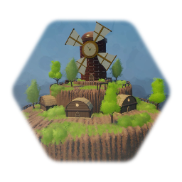 Wooden windmill clock
