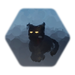 Black Cat with Yellow Glowing Eyes