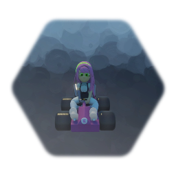 Evelyn in a go kart Meta runner racing 4