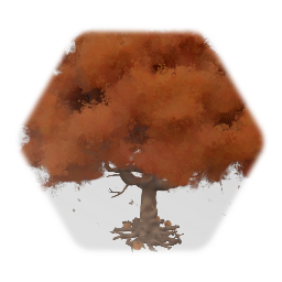 Autumn Tree (with pumpkins & falling leaves)