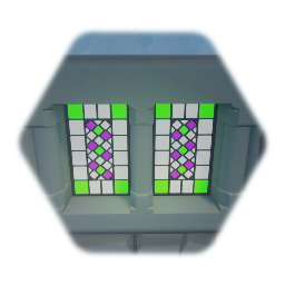 Medieval simple stain glass window (high graphics)