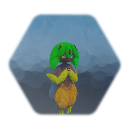 Faputa but dyed with green yellow and orange furr.