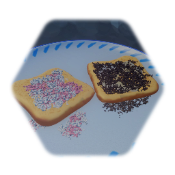 Plate with chocolate sprinkles on bread