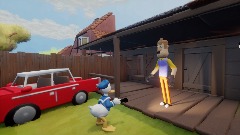 Donald Duck Escapes Hello Neighbor