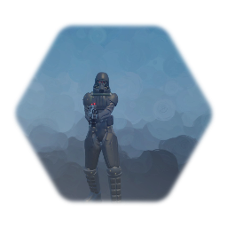 Male futuristic soldier