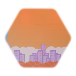 City 2D pixel art background (Dawn)