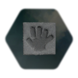 Stone Carving of Orange Hand Print