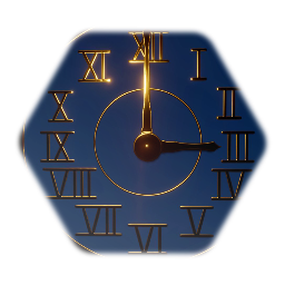 Gothic Clock - Gold & Blue Theme