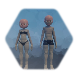 Male and female body template (4 fingers, tiny version)
