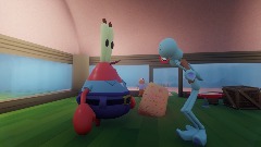 Mr krabs is angry at squidward
