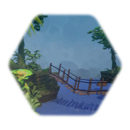 Jungle river with  bridge 2
