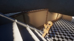 Sackboy runs up the Endless Stairs