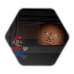 Mario runs away from the meatball man