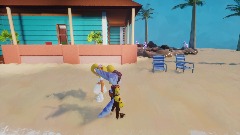 Coco Bandicoot and Female Lombax at the beach