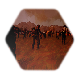 The zombie apocalypse in a stamp