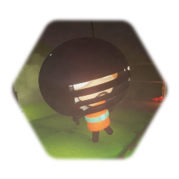 Moñeco pistolero cabezon con casco