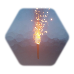 Lit Fire Torch