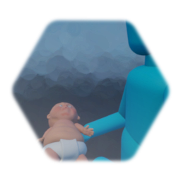 Character holding Baby