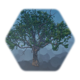 Realistic Old Bur Oak Tree