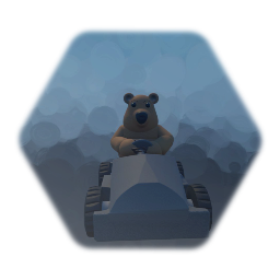 Default bear in a go kart