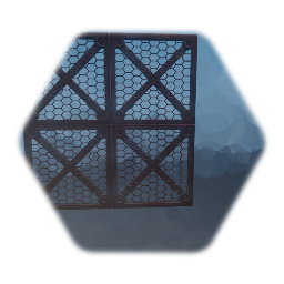 Rusty Grated Wall Panel