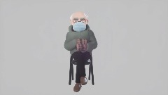 A wise old man on a chair