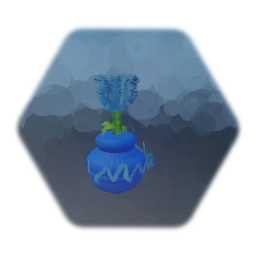 Le pot de fleur bleu
