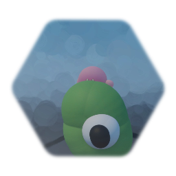 Green alien with Kirby puppet