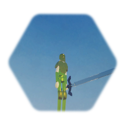 Personaje con armadura dorada y espada