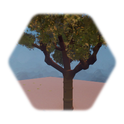 Autumn Tree with Falling Leaves