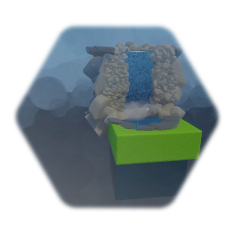 Waterfall with grass block