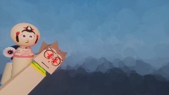 Pizza tower screaming meme but Kokeshi dolls