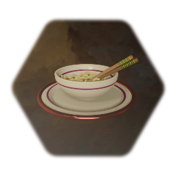 Remix of ramen bowl but the bowl has red accents instead of blu
