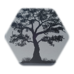 2D Tree Black and White