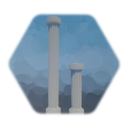 White pillars tall and short