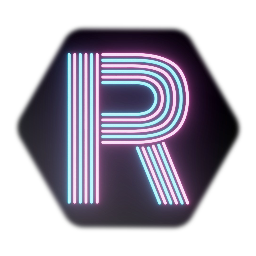 Neon Retro Striped Letter R