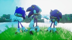 3 Sonics In a GREEN HILL - [Artwork]