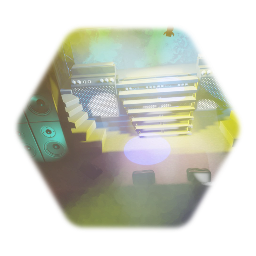 Live  music concert festival stage with lights and fire