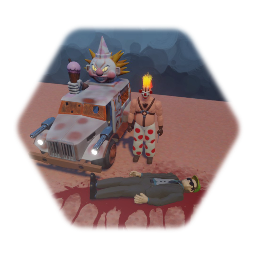 Twisted metal sweet tooth sculpture