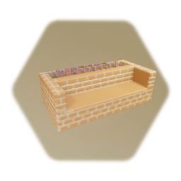 Brick seating with plants
