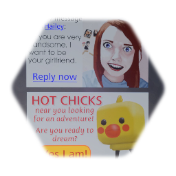 Hot Chicks/Message ad 2 sides