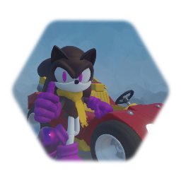 Browny In a racing car