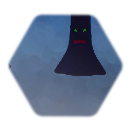 Halloween Spooky Scary Tree Trunk With Glowing Eyes And Mouth