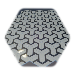 Art Deco Trident Floor Tiles - Cream and Black