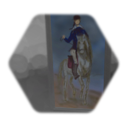 Lara Croft mansion horse rider painting