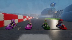 Mario meta runner racing stadium with item boxs