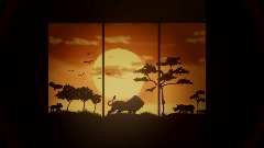 Safari Sunset Painting
