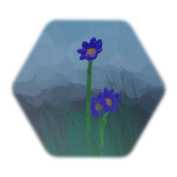 Purple flowers in gently swaying grass