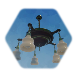 Antique Brass Pan Ceiling Light